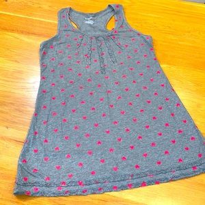 XHILARATION~Size L~Hearts Night Dress~Racerback~